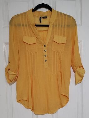 Mustard 3/4 Sleeve Blouse